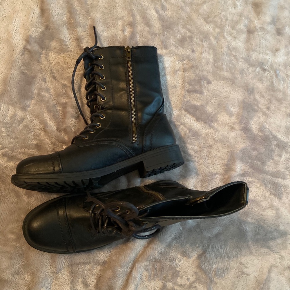 Black Lace Up Combat Boots